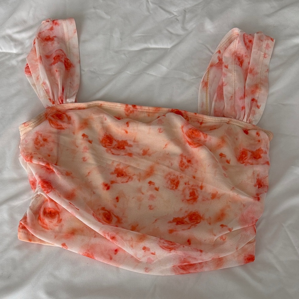 Floral Chiffon Women Crop Top